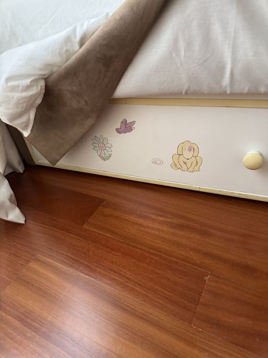 Cama crianca corpo e meio madeira maçiça com gavetão