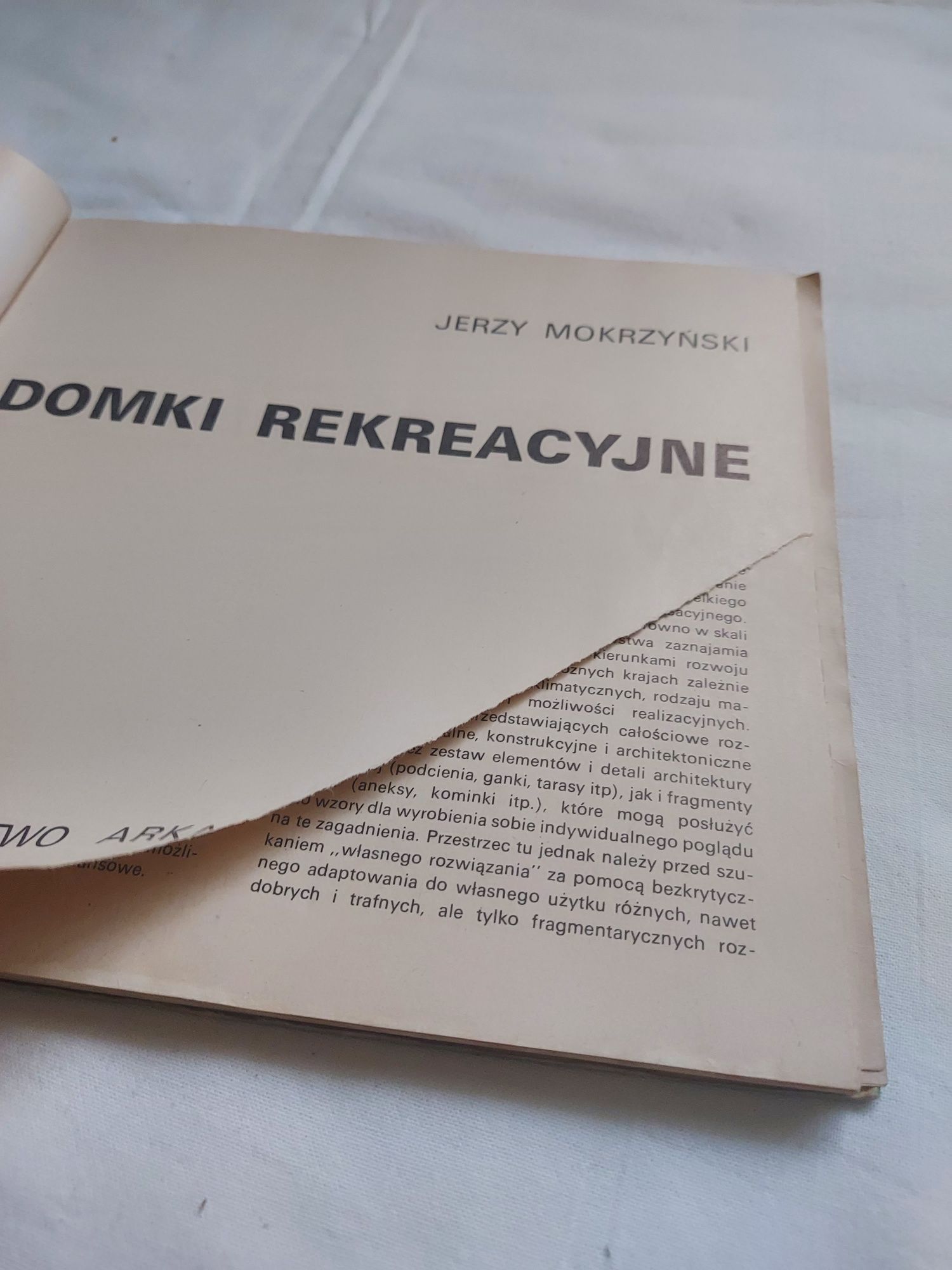 Domki rekreacyjne Jerzy mokrzynski ksiazka