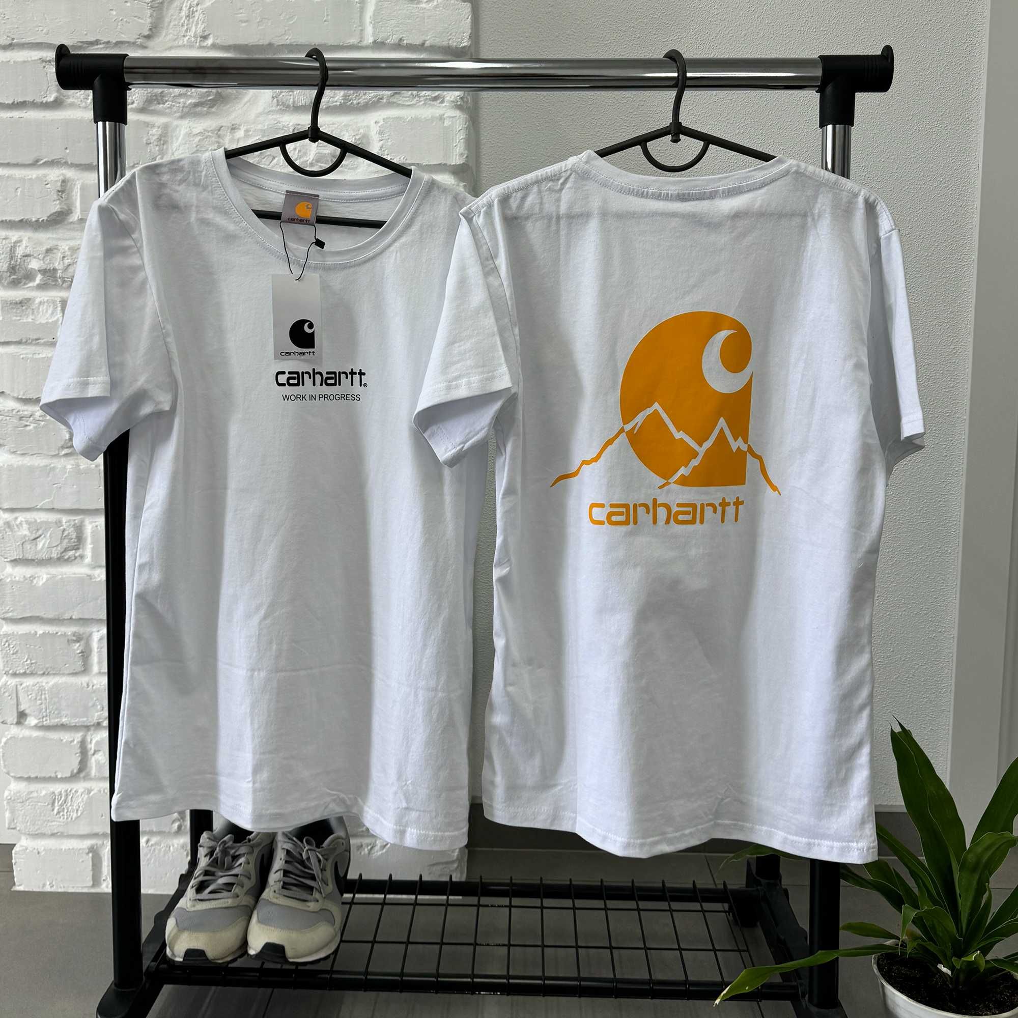 Кархарт / Carhartt футболка белая мужская / Большое Лого / XS S M L XL