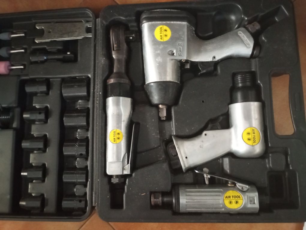 Kit de ferramentas pneumáticas e acessórios