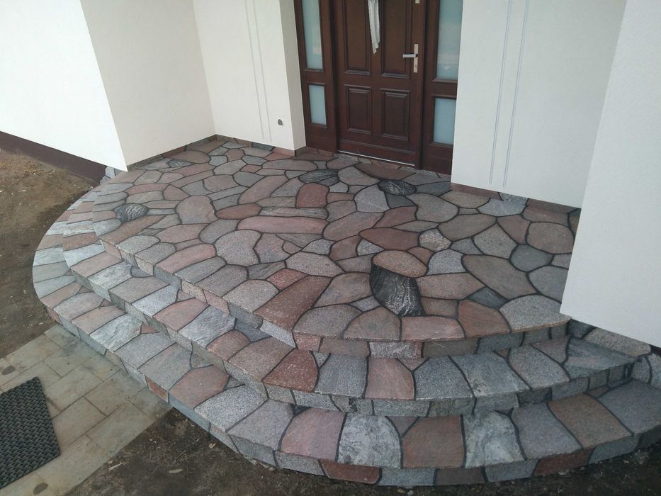 Kamień polny cięty płomieniowany gr.2cm