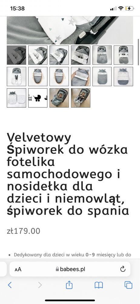 Śpiworek do nosidła wózka