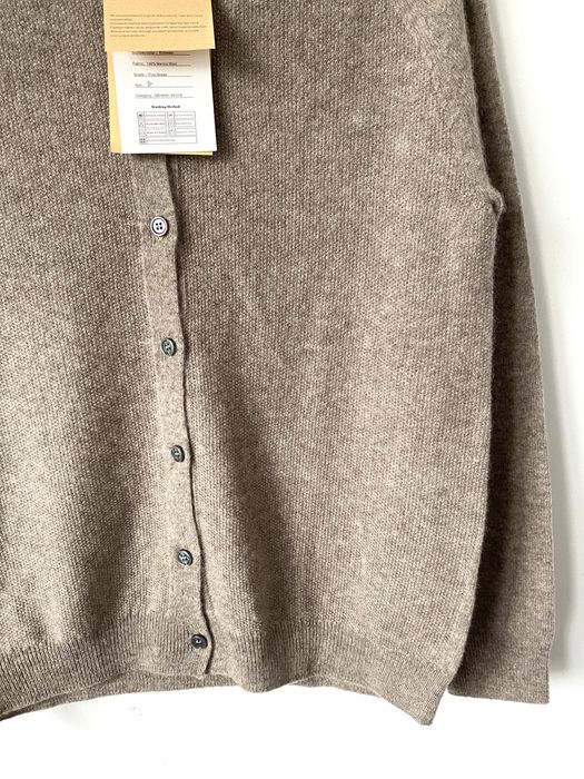 Nowy 100% wełna merino kardigan mokka beżowy merinowool merynos sweter