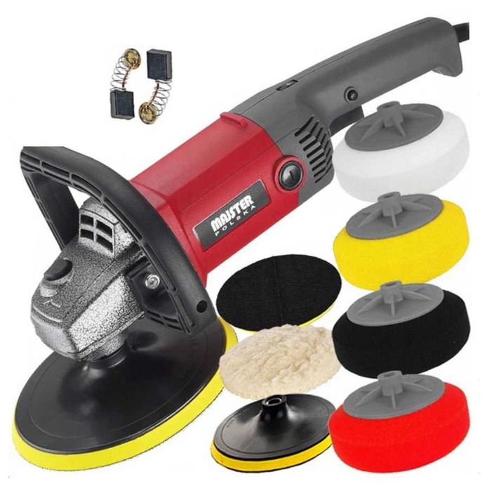 Polerka Samochodowa Szlifierka Dysk Filc +4x Gąbka Mp-0441