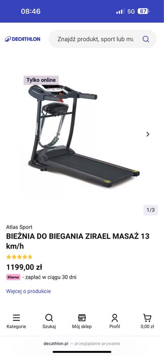 Bieżnia atlas sport z masażem