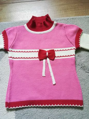 Ciepły sweterek- golfik dla dziewczynki 80/86 jak nowy