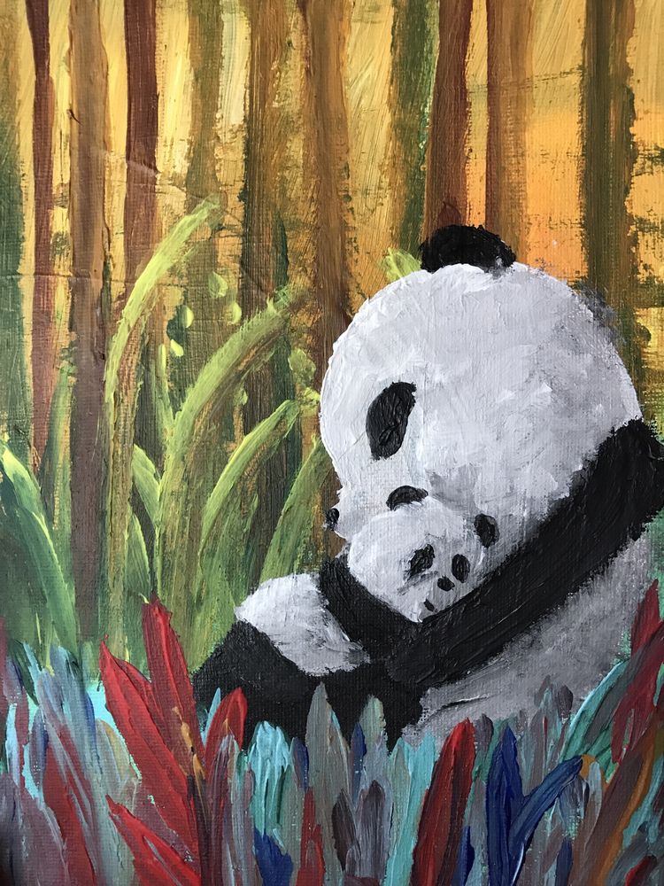 Obraz na płótnie panda 18 cm x 25 cm