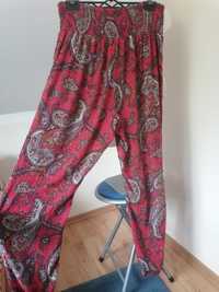 Indyjskie materiałowe spodnie szarawary haremki alladynki pumpy M 38