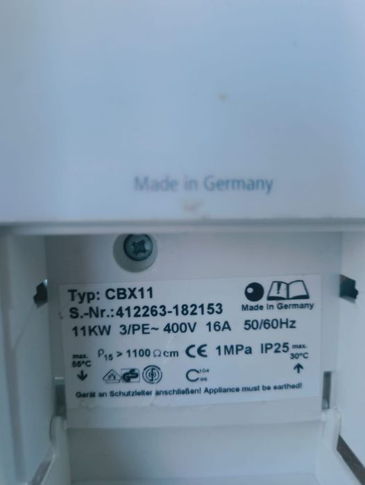 Przepływowy podgrzewacz wody LAG CBX11 11kW – 3-fazy, Niemcy