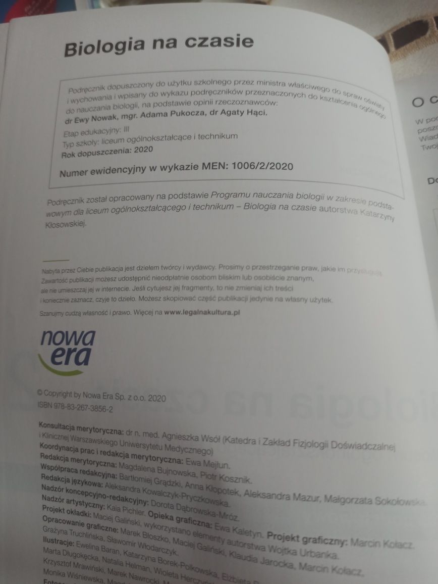 Biologia na czasie Nowa Era klasa 2