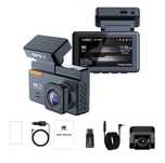 Rejestrator 4K FHD WiFi GPS ekran 3-cale 2-kamery sensor Sony G-sensor