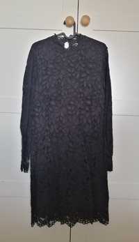 H&M czarna elegancka koronkowa sukienka L boho