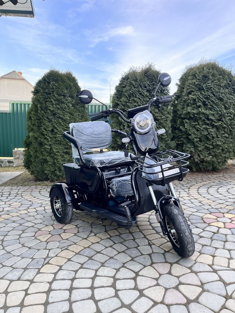Трицикл електричний 800W Новий! Доставка Чорний колір