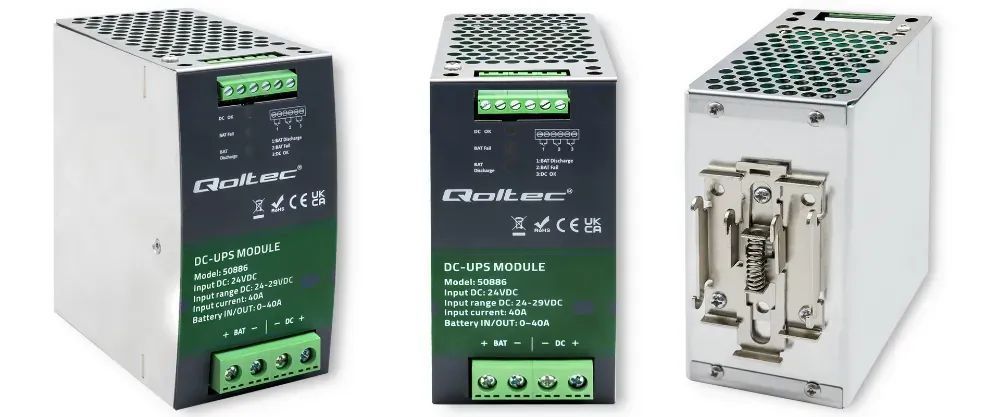 Moduł UPS DC na szynę DIN Qoltec 40A 24V - 50886