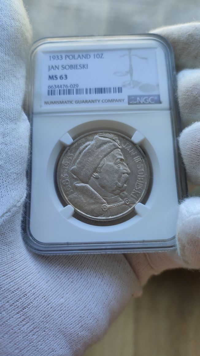 10 zł Sobieski 1933 NGC MS63!!!