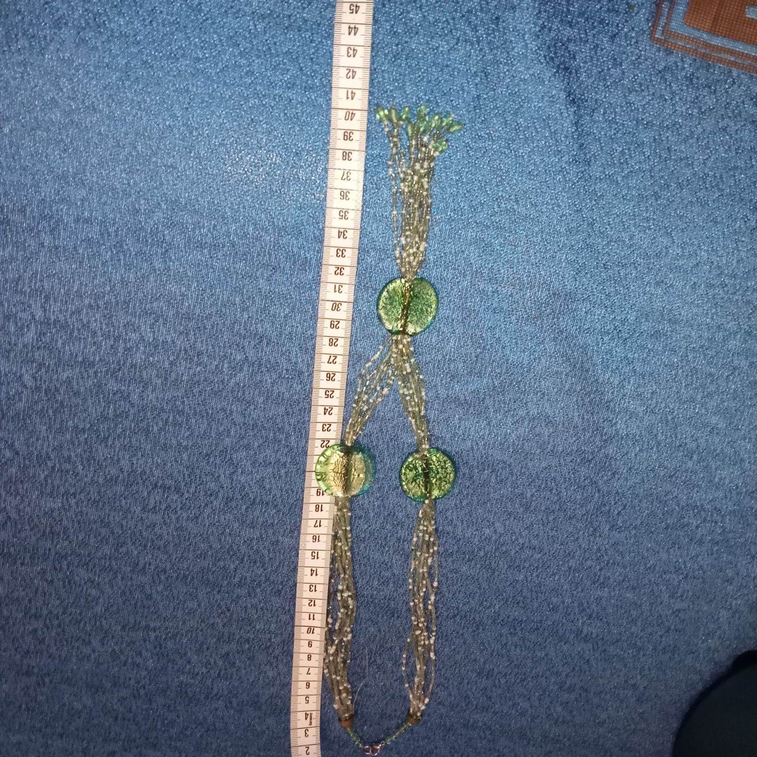 Naszyjnik  zielony z masy plastycznej
