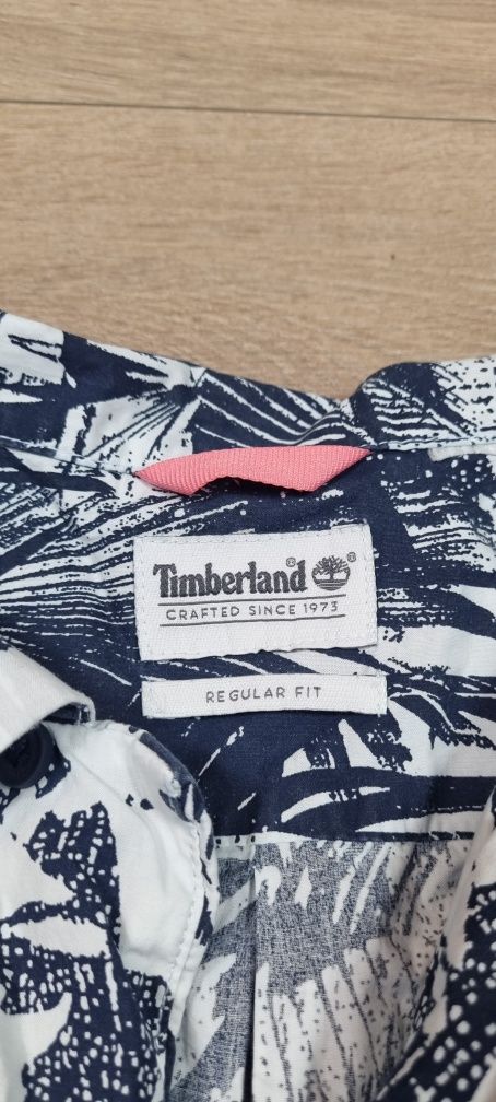 Koszula męska Timberland, z krótkim rękawem, hawajska, logo, premium