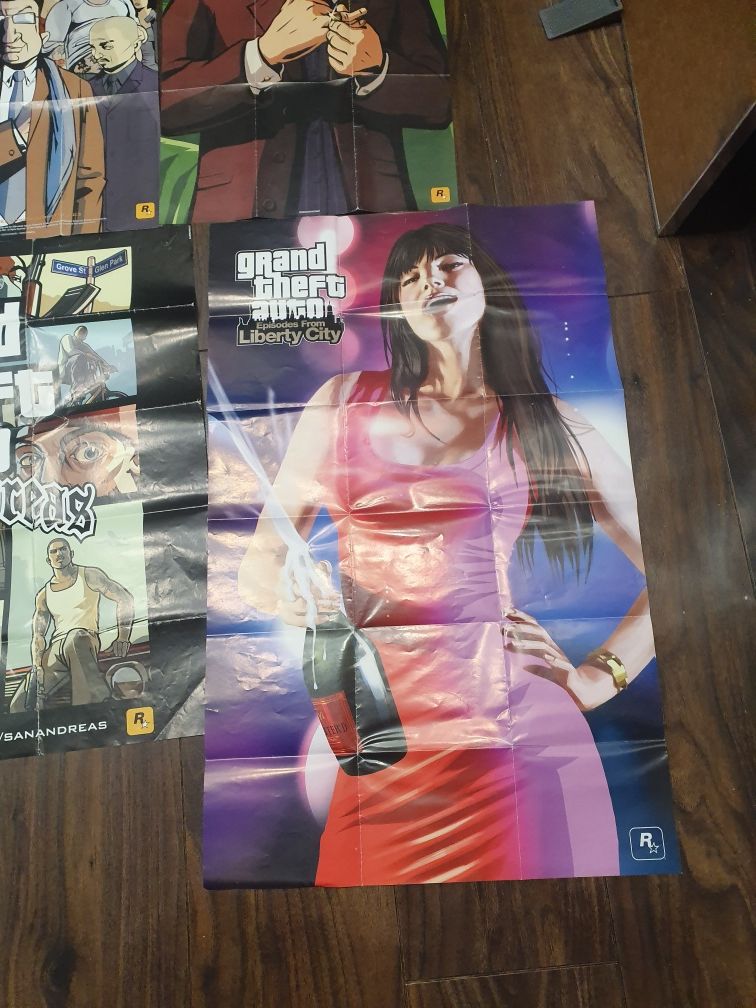 7 plakatów z gier kolekcjonerskich GTA 3 4 5 Liberty city san andreas