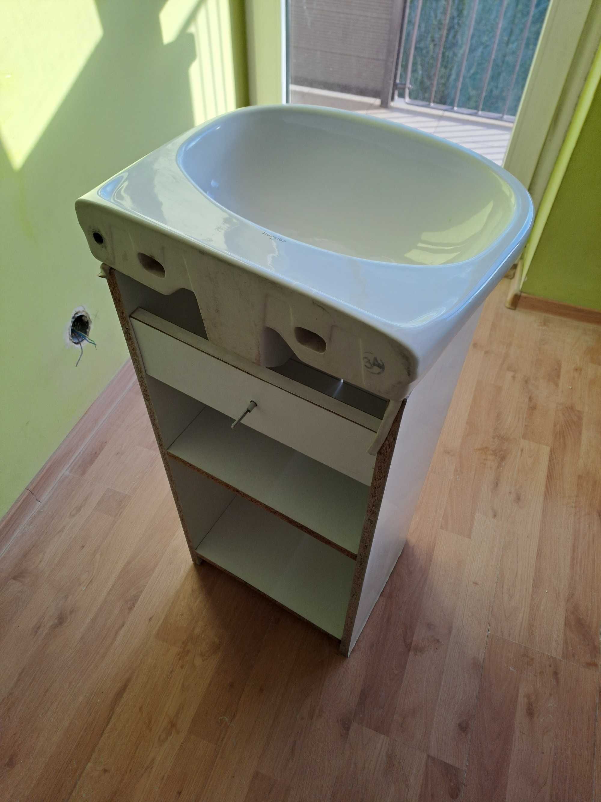 ZLEW CERSANIT40"+biała lakierowana szafka-idealne do małej łazieneczki