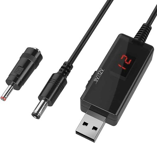 Перехідник від Powerbankа для(роутера, відеокамер)USB-DC5.5*2.1 9V-12V