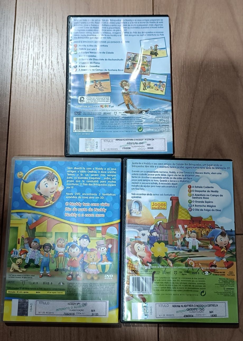 3 DVDs de animação Noddi