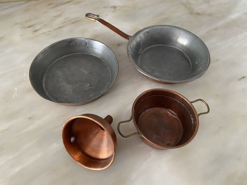 Conjunto objectos cozinha cobre decoração