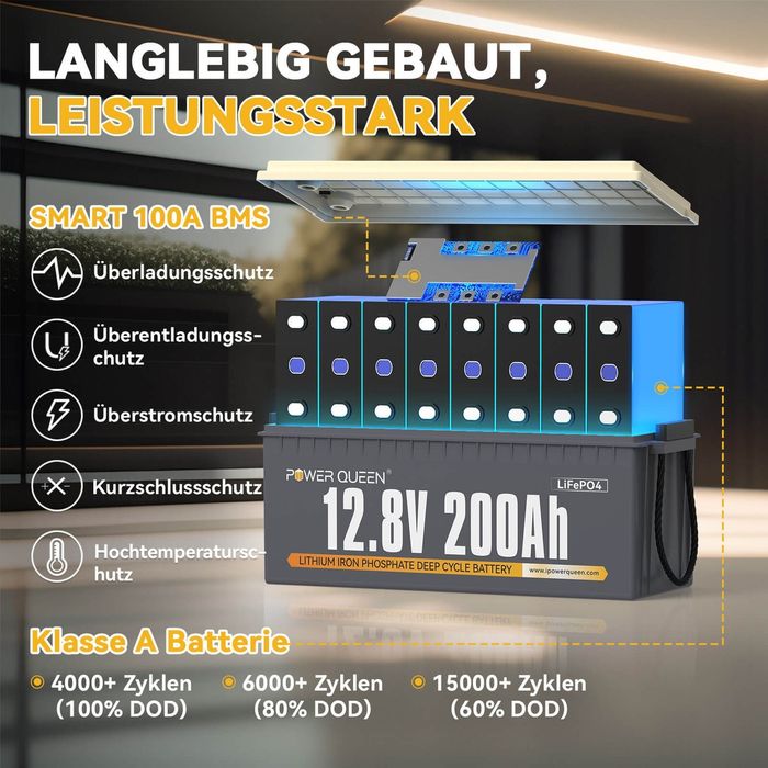 Аккумулятор LifePo4 200Ач 12,8V BMS PowerQueen (Германия)