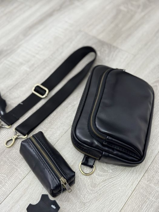 РОЗПРОДАЖ Сумка кожаная мужская бананка шкіряна чоловіча