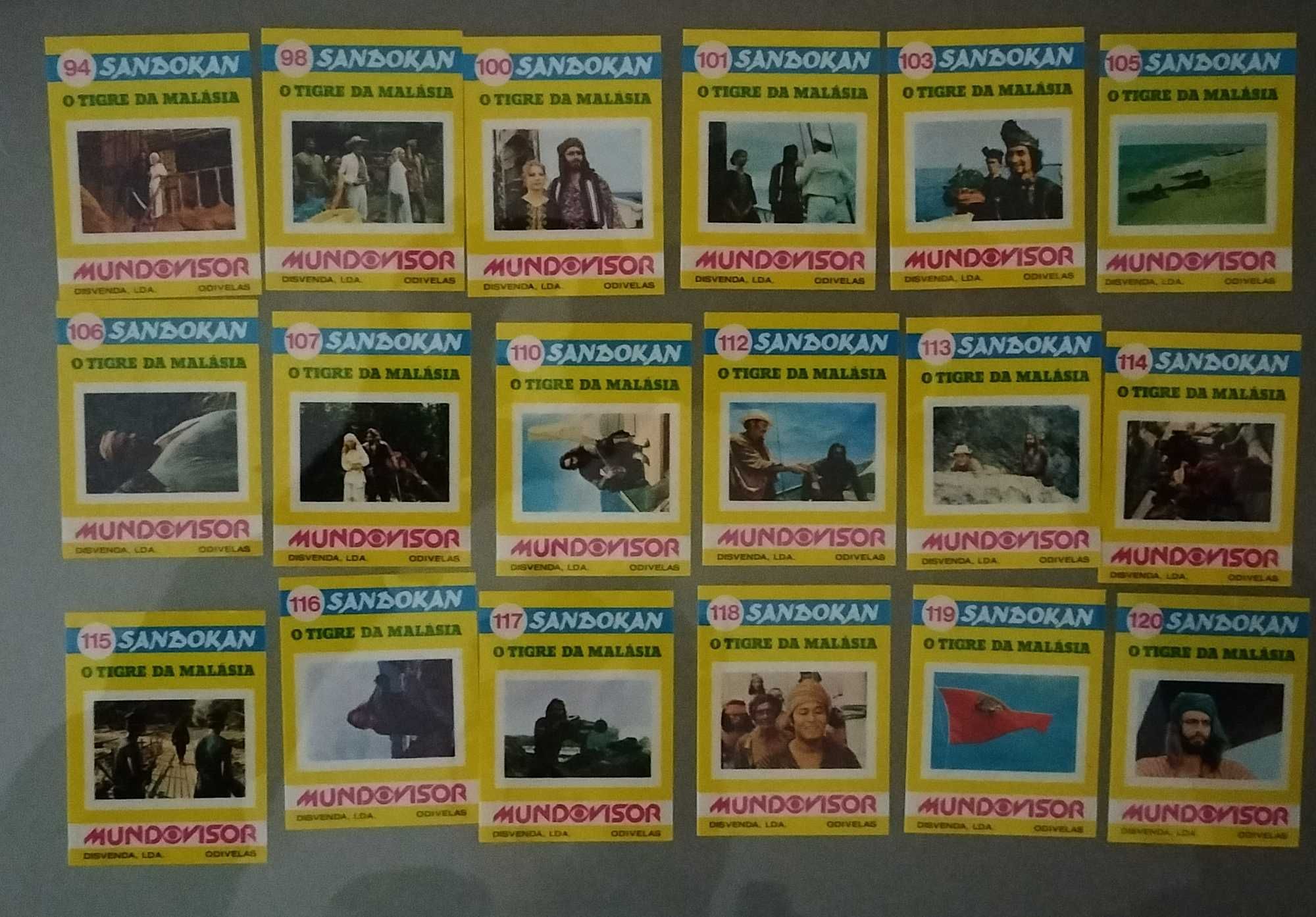 Lote Cromos "Sandokan - O Tigre da Malásia"  (lista na última foto)