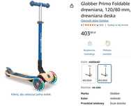 Hulajnoga trójkołowa Globber drewniana świecące kółka