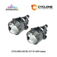 Комплект Bi-LED линз CYCLONE LED BL 3.0 S1 45W + лазер  24м. (пара)