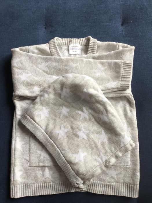 Sweterek z kapturem odpinanym roz. 98