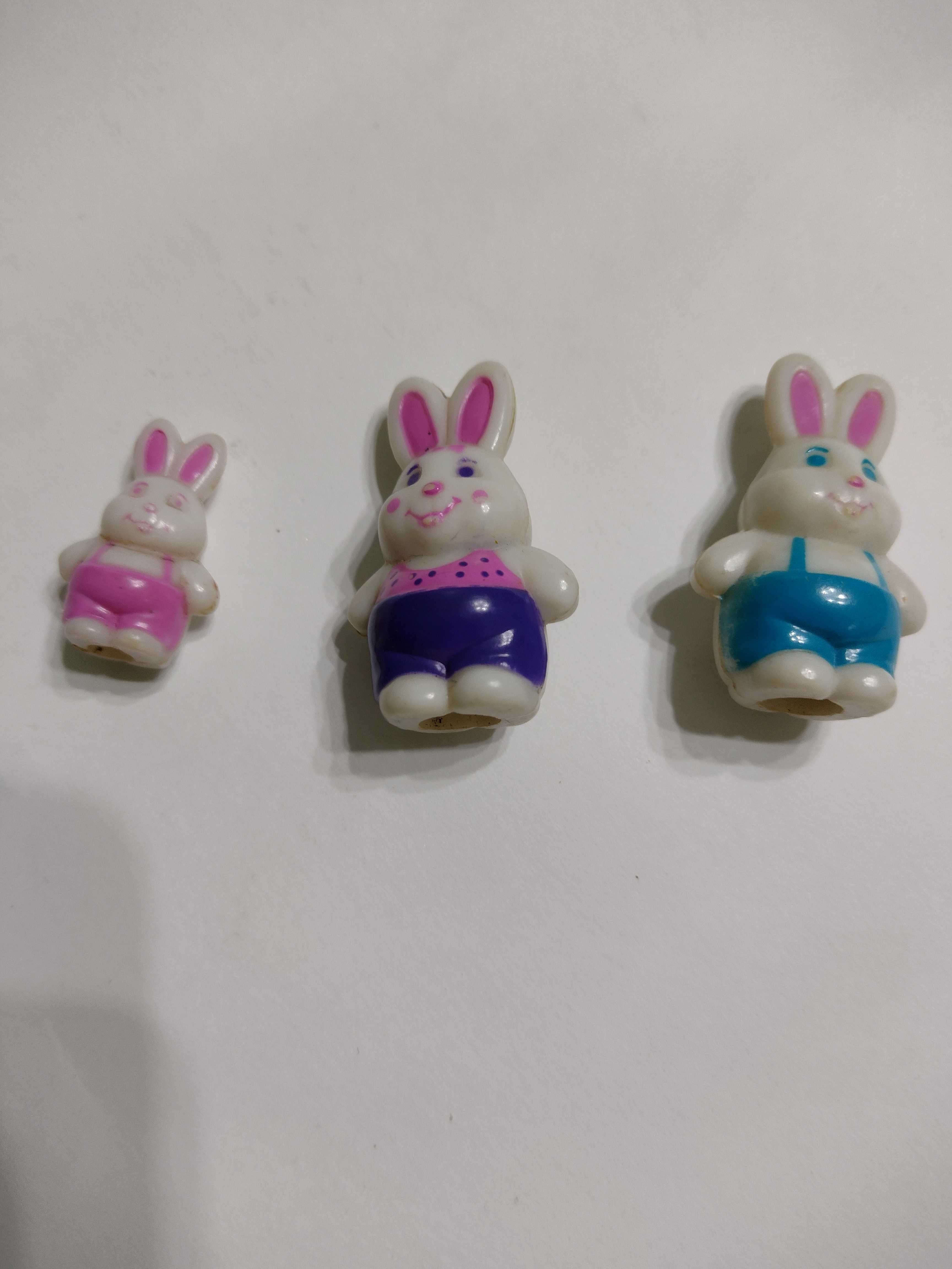 Figurka królik rodzina królików polly pocket 3 szt. lata 90-te