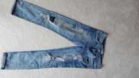 Spodnie jeans 34 boyfriend jak nowe dziury naszywki