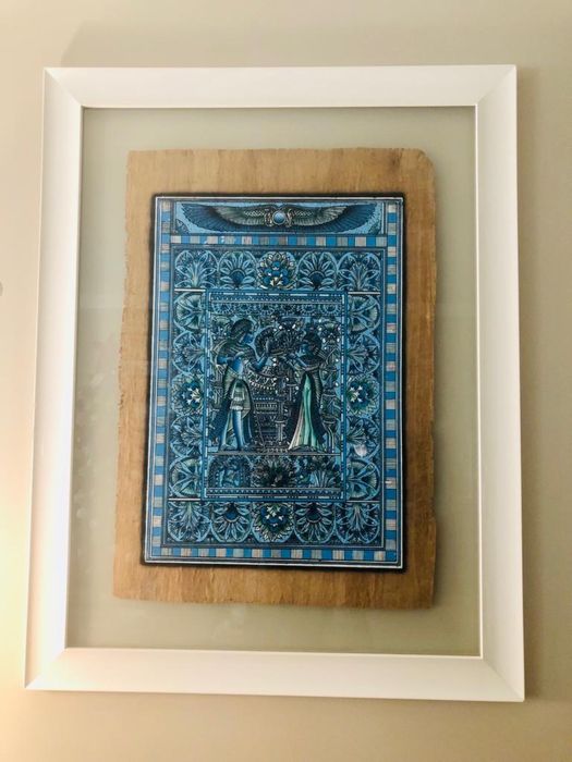 Até 20 jan 24 | Papiro Egipto com moldura branca e acrilico