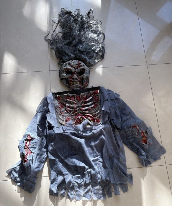 Straszny stroj na halloween upior przebranie z maska 6- 12 lat