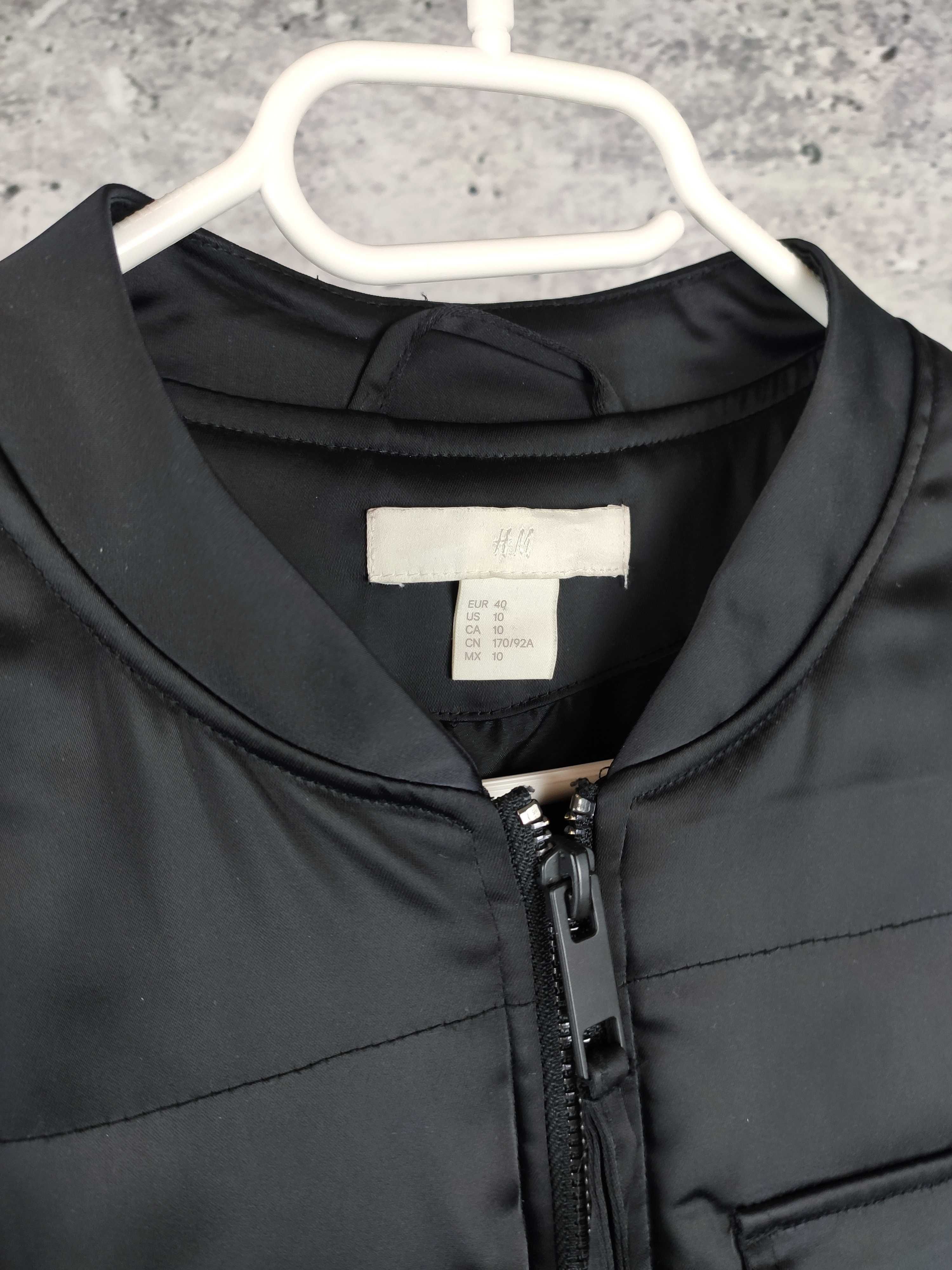Kurtka bomber H&M avant garde boxy czarna unisex męska r. S/M