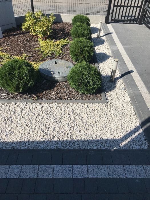 GRYS ŚMIETANKOWY - Biały Kamień Ogrodowy Opaska Podjazd Żwir Mariann