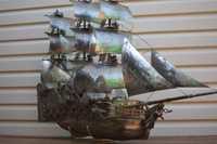 скульптура корабль парусник из нержавеющей стали ручной работы
