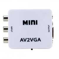 Конвертер сигналу HD Video AV to vga(RCA),1080P, зі звуком і живлення