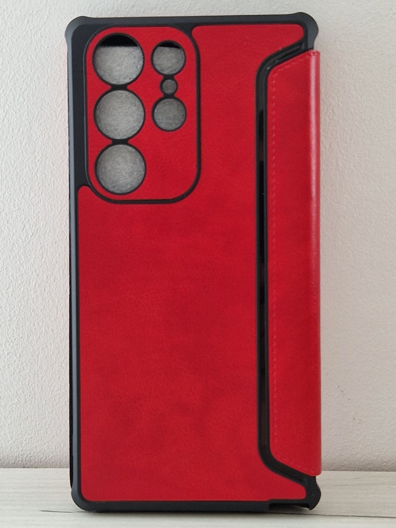 Kabura Razor Leather Book do Samsung Galaxy S23 Ultra czerwona