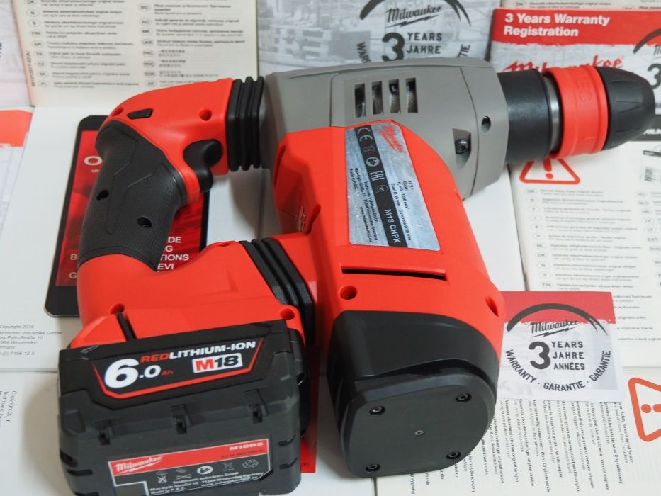 Młot MILWAUKEE M18 CHPX młotowiertarka bateria 18v 6Ah nowy bti berner