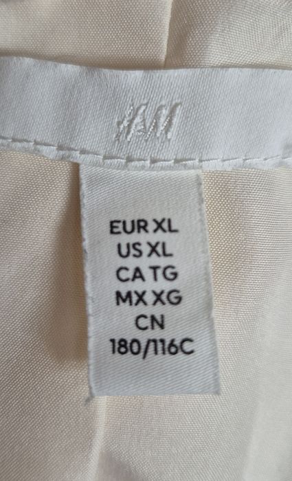 Zestaw komplet marynarka spodnie beżowe w laski lniane wiskoza H&M XL