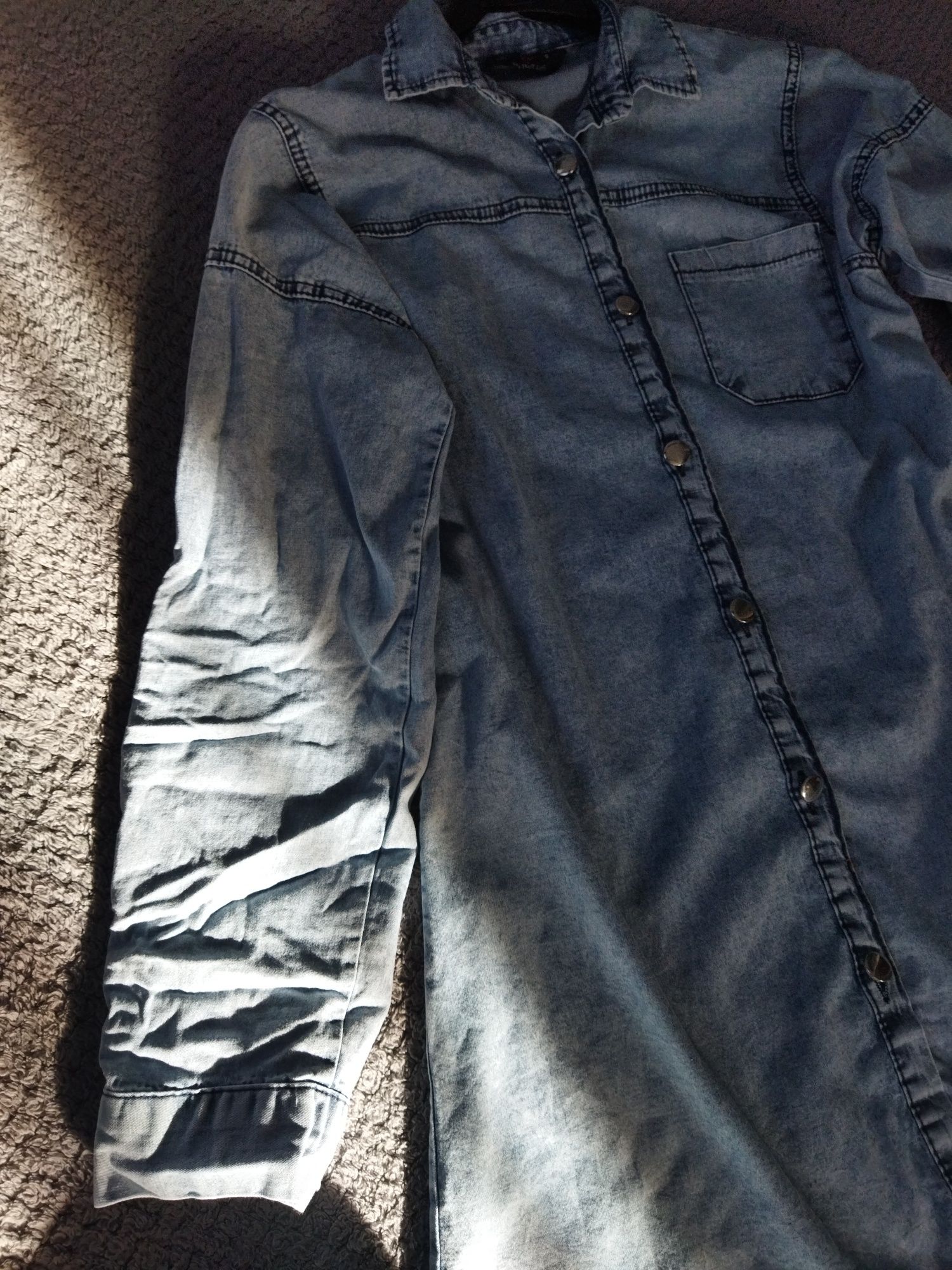 Jeansowa długa koszula / dżinsowa sukienka damska