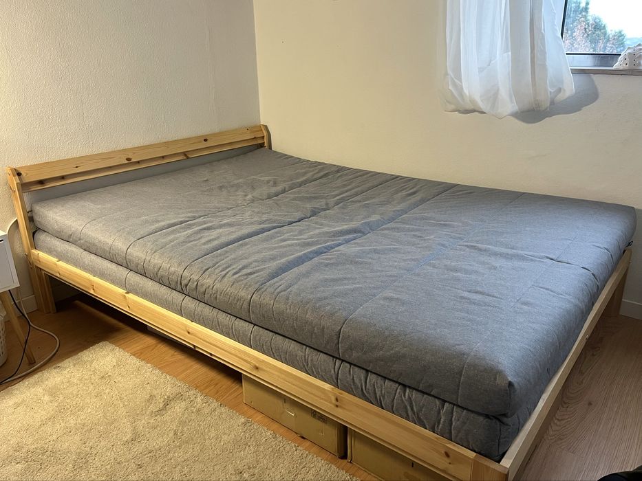 cama de casal NEIDEN IKEA + estrado LURÖY