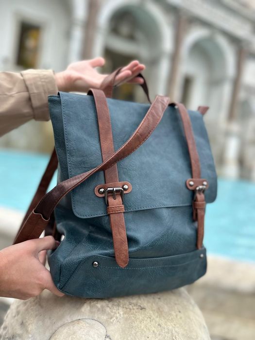 Stylowy skórzany włoski plecak w stylu vintage - Unisex