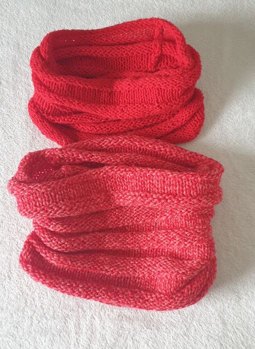 2 Czerwone Kominy Wełniane Ciepłe