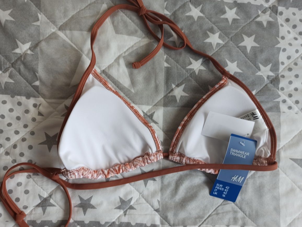 Nowa! Góra od bikini styl boho kolor rdzawy rozm 42