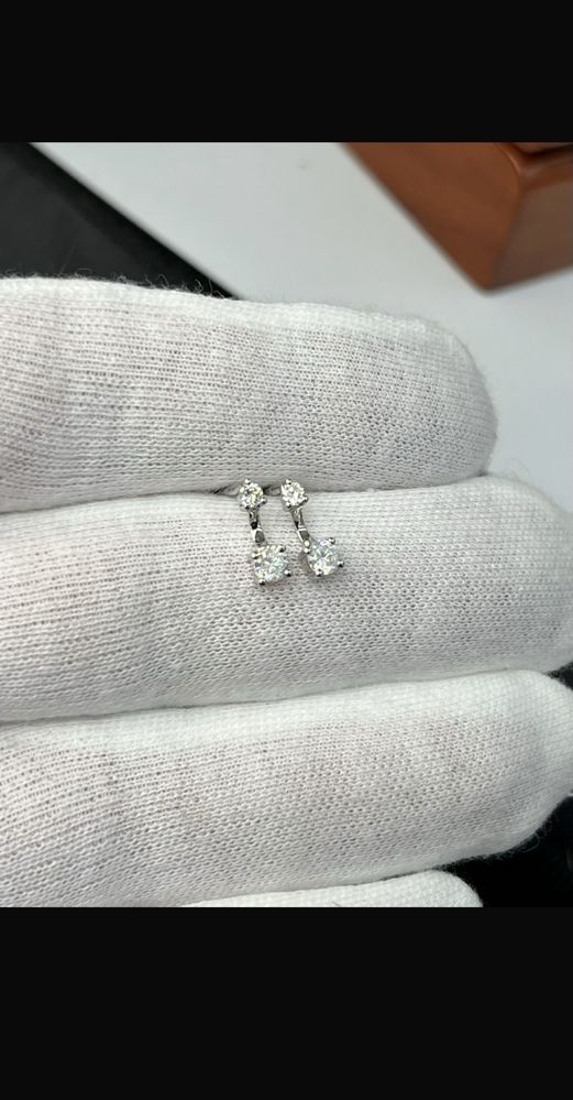Сережки з діамантами 0.51ct золото 585 серьги бриллианты