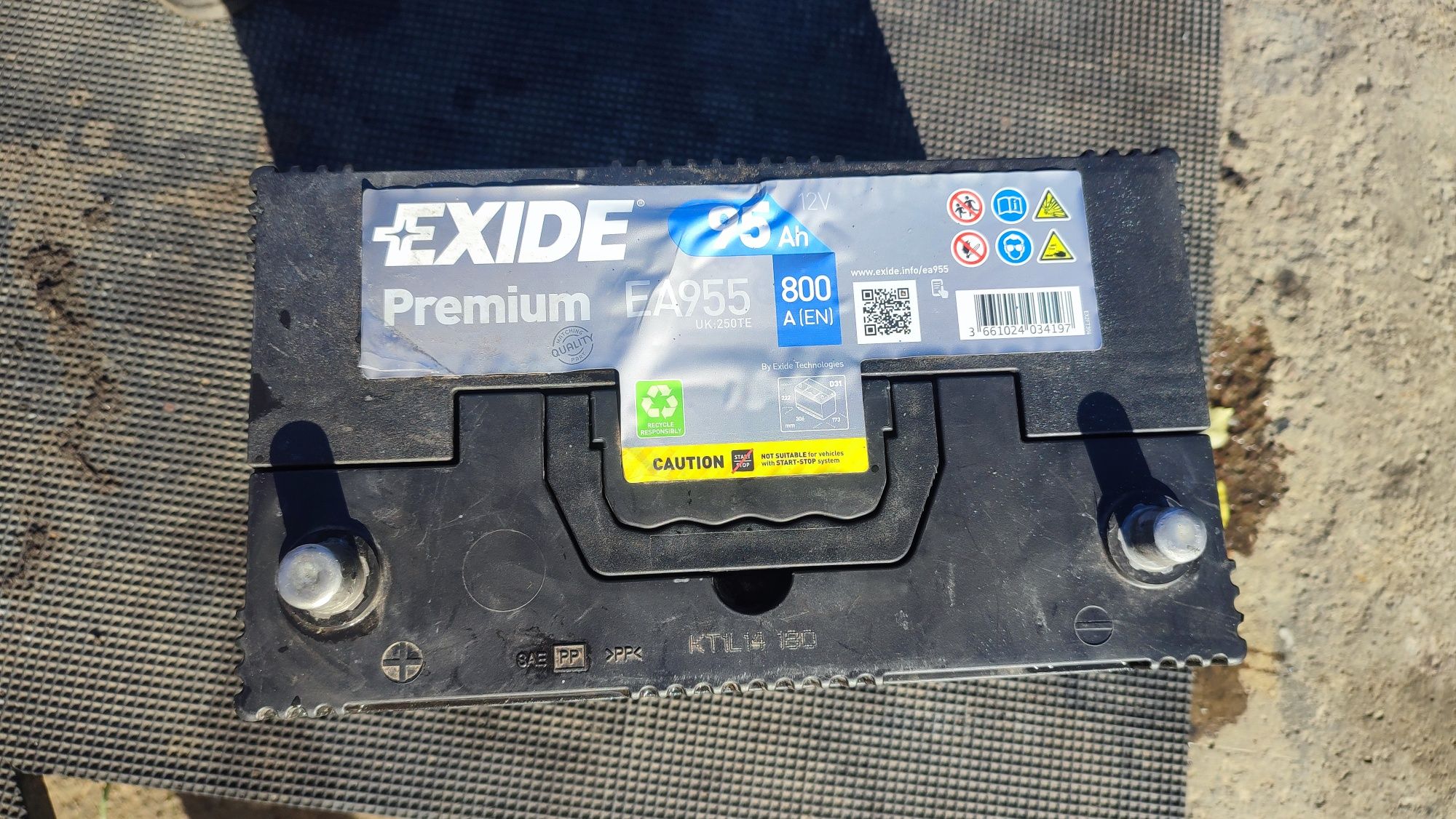 Акумулятор 95ah 800a Exide EA955. Лівий плюс